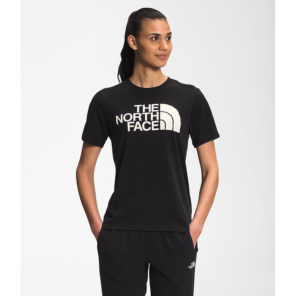 The North Face T-Shirts Womens Australia - The North Face Short Sleeve Half Dome Cotton Black (UCG-0